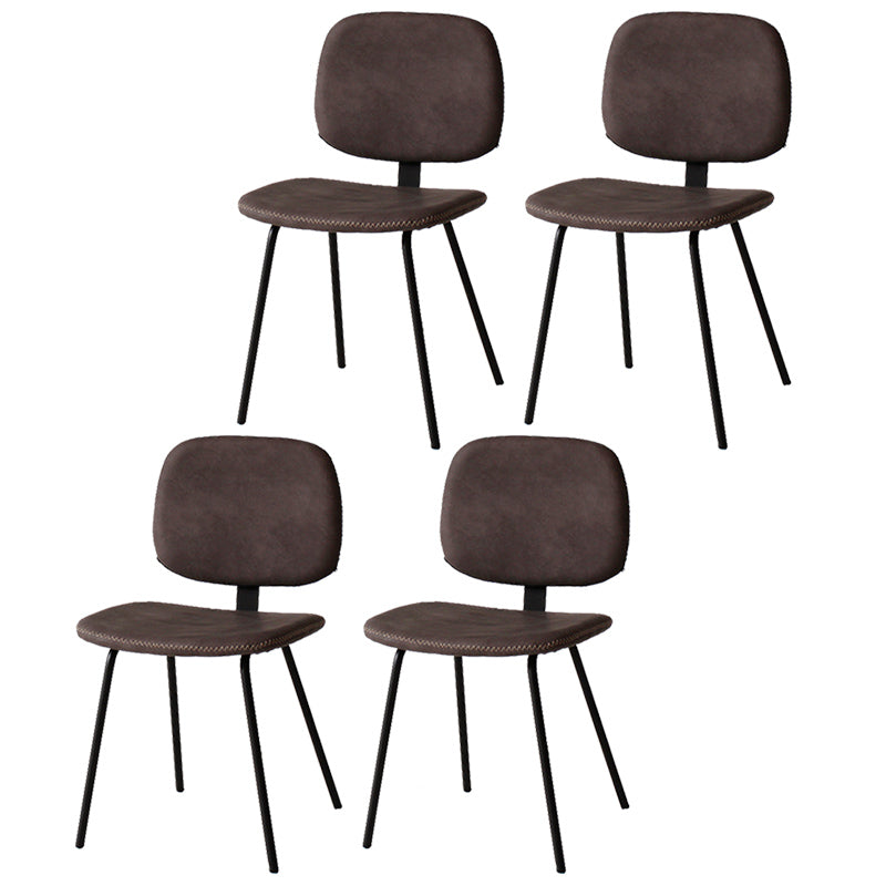 Home Scandinavian Side Chair Open Back Upholstered Metal Dining Room Chair Dark Brown 4 Piece Set Clearhalo ' kitchen&dining_furn' 'Dining Chairs' 'Dining Tables & Seating' 'dining_chair' 'furn' 'furn_dining_chair' 'Furniture' 'furniture_dining_chair' 'Kitchen & Dining Furniture' 'kitchen' 3825948