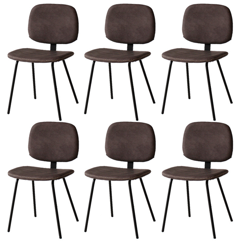 Home Scandinavian Side Chair Open Back Upholstered Metal Dining Room Chair Dark Brown 6 Piece Set Clearhalo ' kitchen&dining_furn' 'Dining Chairs' 'Dining Tables & Seating' 'dining_chair' 'furn' 'furn_dining_chair' 'Furniture' 'furniture_dining_chair' 'Kitchen & Dining Furniture' 'kitchen' 3825949