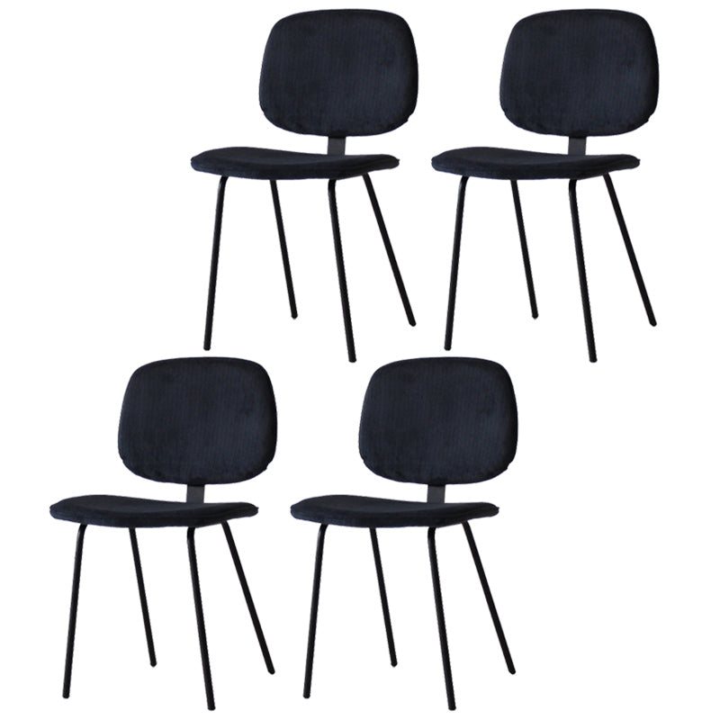 Home Scandinavian Side Chair Open Back Upholstered Metal Dining Room Chair Dark Blue 4 Piece Set Clearhalo ' kitchen&dining_furn' 'Dining Chairs' 'Dining Tables & Seating' 'dining_chair' 'furn' 'furn_dining_chair' 'Furniture' 'furniture_dining_chair' 'Kitchen & Dining Furniture' 'kitchen' 3825951