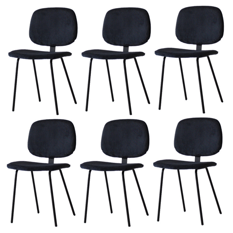 Home Scandinavian Side Chair Open Back Upholstered Metal Dining Room Chair Dark Blue 6 Piece Set Clearhalo ' kitchen&dining_furn' 'Dining Chairs' 'Dining Tables & Seating' 'dining_chair' 'furn' 'furn_dining_chair' 'Furniture' 'furniture_dining_chair' 'Kitchen & Dining Furniture' 'kitchen' 3825952