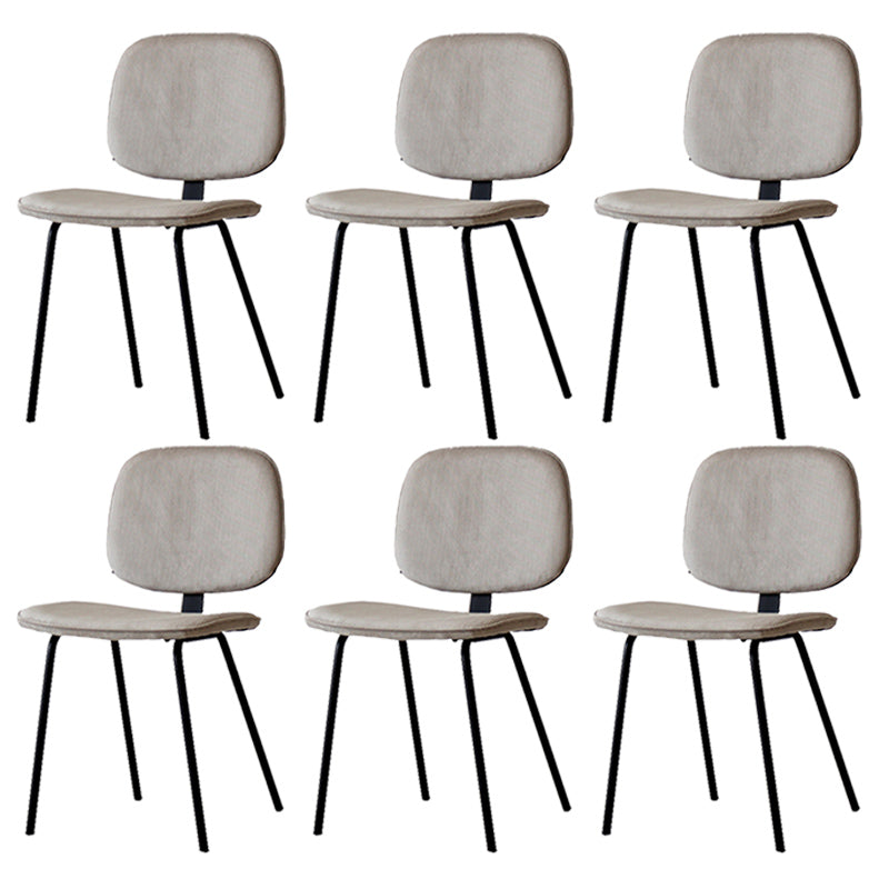 Home Scandinavian Side Chair Open Back Upholstered Metal Dining Room Chair Light Gray 6 Piece Set Clearhalo ' kitchen&dining_furn' 'Dining Chairs' 'Dining Tables & Seating' 'dining_chair' 'furn' 'furn_dining_chair' 'Furniture' 'furniture_dining_chair' 'Kitchen & Dining Furniture' 'kitchen' 3825955
