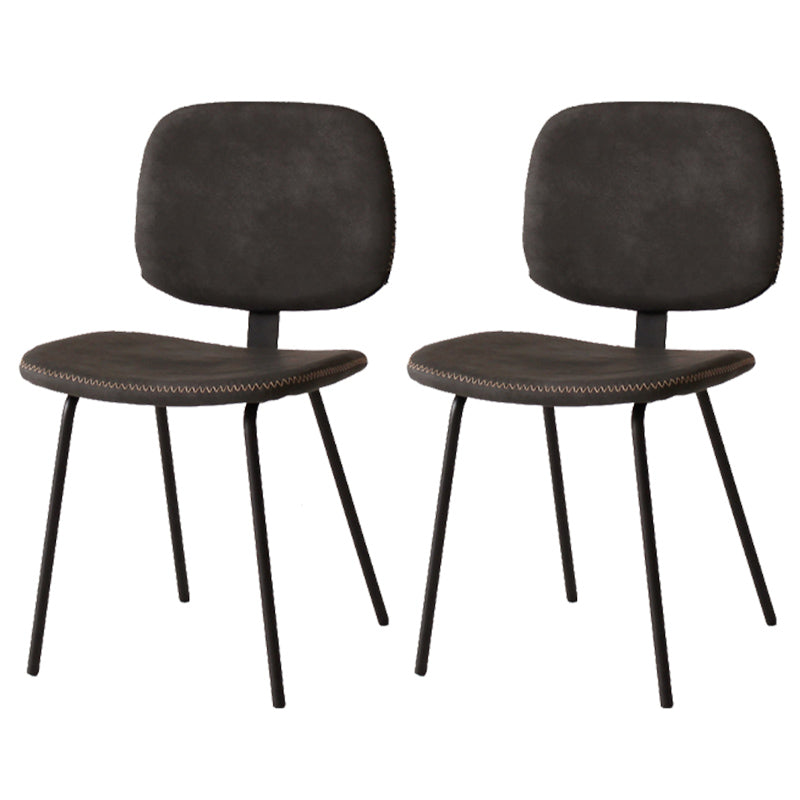 Home Scandinavian Side Chair Open Back Upholstered Metal Dining Room Chair Dark Gray 2 Piece Set Clearhalo ' kitchen&dining_furn' 'Dining Chairs' 'Dining Tables & Seating' 'dining_chair' 'furn' 'furn_dining_chair' 'Furniture' 'furniture_dining_chair' 'Kitchen & Dining Furniture' 'kitchen' 3825956
