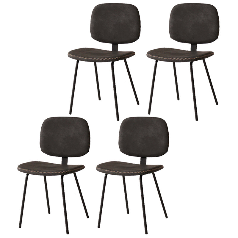 Home Scandinavian Side Chair Open Back Upholstered Metal Dining Room Chair Dark Gray 4 Piece Set Clearhalo ' kitchen&dining_furn' 'Dining Chairs' 'Dining Tables & Seating' 'dining_chair' 'furn' 'furn_dining_chair' 'Furniture' 'furniture_dining_chair' 'Kitchen & Dining Furniture' 'kitchen' 3825957