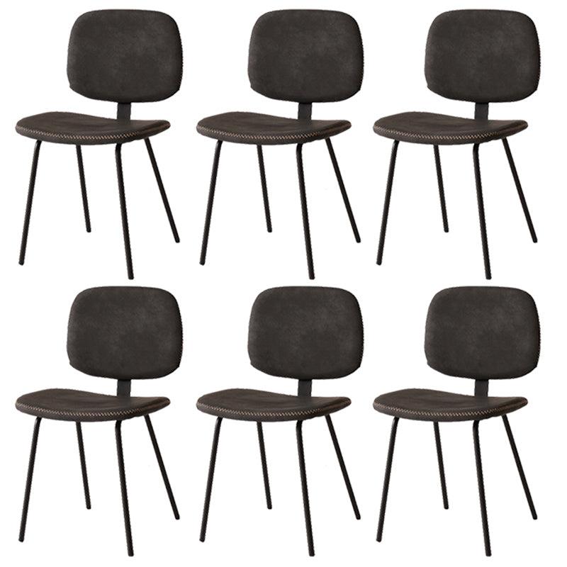 Home Scandinavian Side Chair Open Back Upholstered Metal Dining Room Chair Dark Gray 6 Piece Set Clearhalo ' kitchen&dining_furn' 'Dining Chairs' 'Dining Tables & Seating' 'dining_chair' 'furn' 'furn_dining_chair' 'Furniture' 'furniture_dining_chair' 'Kitchen & Dining Furniture' 'kitchen' 3825958