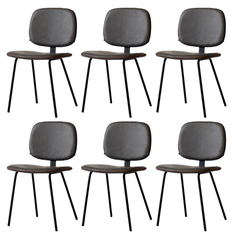 Home Scandinavian Side Chair Open Back Upholstered Metal Dining Room Chair Grey 6 Piece Set Clearhalo ' kitchen&dining_furn' 'Dining Chairs' 'Dining Tables & Seating' 'dining_chair' 'furn' 'furn_dining_chair' 'Furniture' 'furniture_dining_chair' 'Kitchen & Dining Furniture' 'kitchen' 3825961