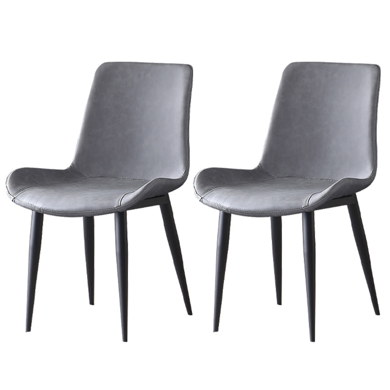 Leather Contemporary Restaurant Side Chair Parsons Matte Finish Dining Chair Light Gray 2 Piece Set Clearhalo ' kitchen&dining_furn' 'Dining Chairs' 'Dining Tables & Seating' 'dining_chair' 'furn' 'furn_dining_chair' 'Furniture' 'furniture_dining_chair' 'Kitchen & Dining Furniture' 'kitchen' 3825963