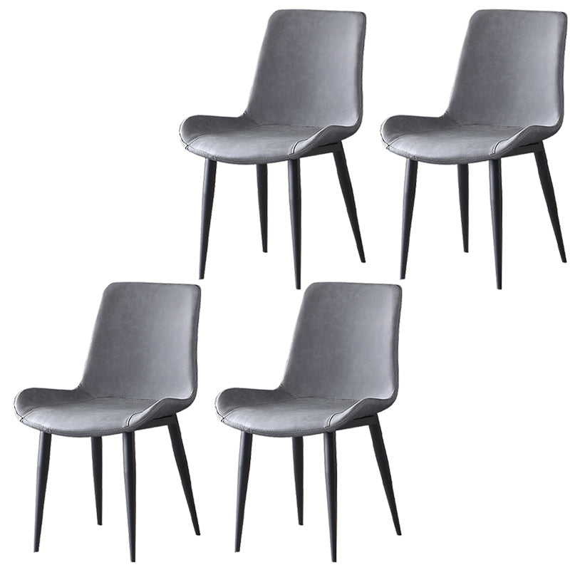 Leather Contemporary Restaurant Side Chair Parsons Matte Finish Dining Chair Light Gray 4 Piece Set Clearhalo ' kitchen&dining_furn' 'Dining Chairs' 'Dining Tables & Seating' 'dining_chair' 'furn' 'furn_dining_chair' 'Furniture' 'furniture_dining_chair' 'Kitchen & Dining Furniture' 'kitchen' 3825964