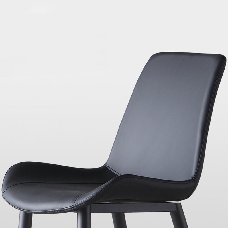 Leather Contemporary Restaurant Side Chair Parsons Matte Finish Dining Chair Clearhalo ' kitchen&dining_furn' 'Dining Chairs' 'Dining Tables & Seating' 'dining_chair' 'furn' 'furn_dining_chair' 'Furniture' 'furniture_dining_chair' 'Kitchen & Dining Furniture' 'kitchen' 3825971