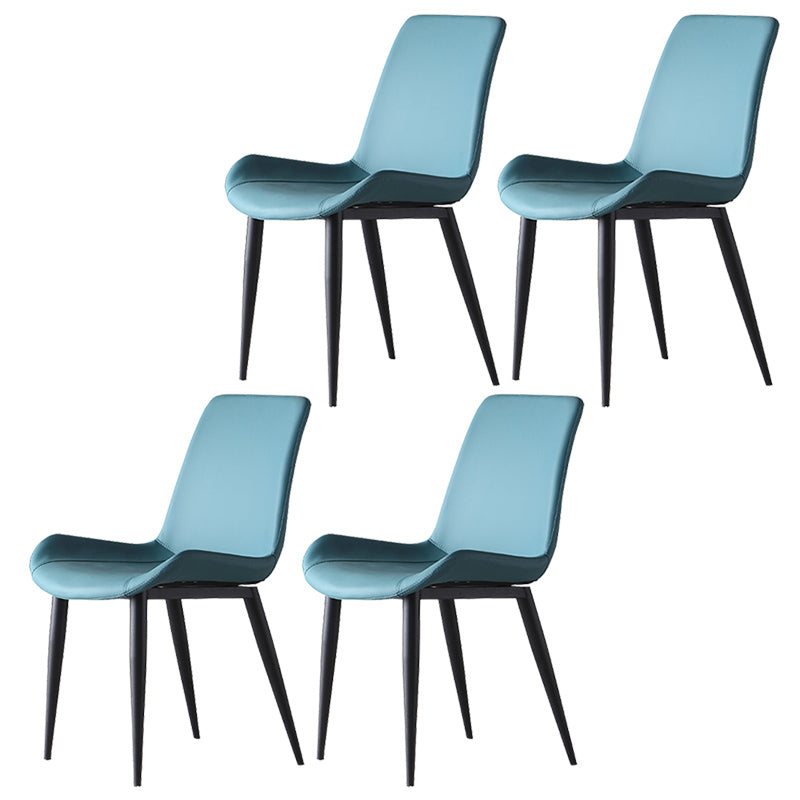 Leather Contemporary Restaurant Side Chair Parsons Matte Finish Dining Chair Lake Blue 4 Piece Set Clearhalo ' kitchen&dining_furn' 'Dining Chairs' 'Dining Tables & Seating' 'dining_chair' 'furn' 'furn_dining_chair' 'Furniture' 'furniture_dining_chair' 'Kitchen & Dining Furniture' 'kitchen' 3825977