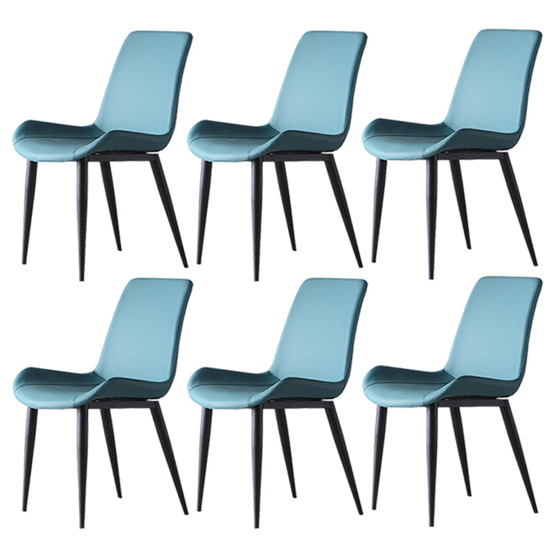 Leather Contemporary Restaurant Side Chair Parsons Matte Finish Dining Chair Lake Blue 6 Piece Set Clearhalo ' kitchen&dining_furn' 'Dining Chairs' 'Dining Tables & Seating' 'dining_chair' 'furn' 'furn_dining_chair' 'Furniture' 'furniture_dining_chair' 'Kitchen & Dining Furniture' 'kitchen' 3825978