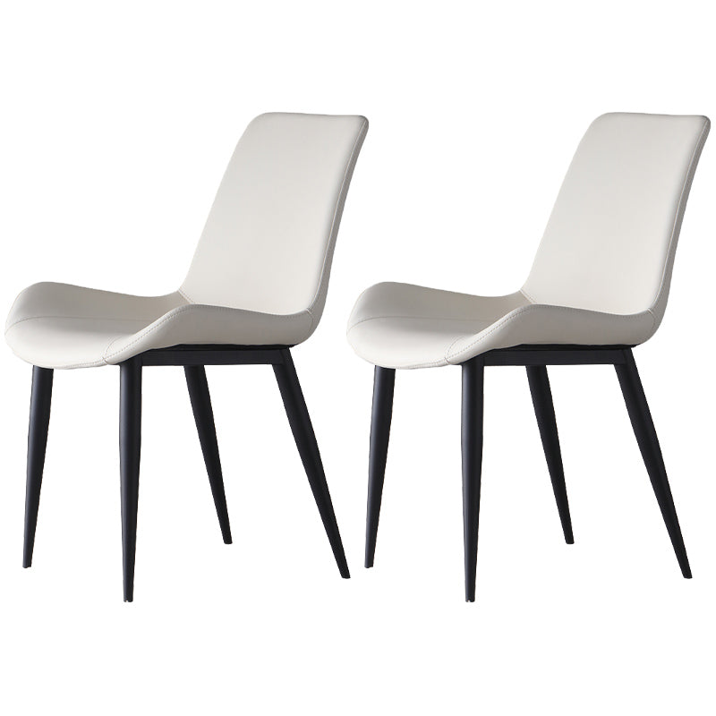 Leather Contemporary Restaurant Side Chair Parsons Matte Finish Dining Chair White 2 Piece Set Clearhalo ' kitchen&dining_furn' 'Dining Chairs' 'Dining Tables & Seating' 'dining_chair' 'furn' 'furn_dining_chair' 'Furniture' 'furniture_dining_chair' 'Kitchen & Dining Furniture' 'kitchen' 3825979