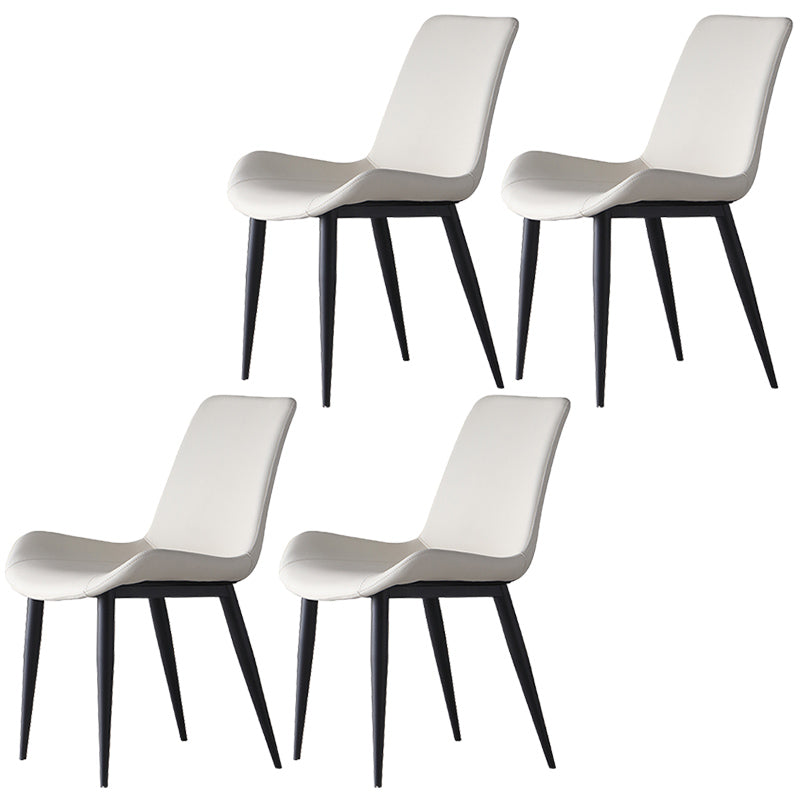 Leather Contemporary Restaurant Side Chair Parsons Matte Finish Dining Chair White 4 Piece Set Clearhalo ' kitchen&dining_furn' 'Dining Chairs' 'Dining Tables & Seating' 'dining_chair' 'furn' 'furn_dining_chair' 'Furniture' 'furniture_dining_chair' 'Kitchen & Dining Furniture' 'kitchen' 3825980