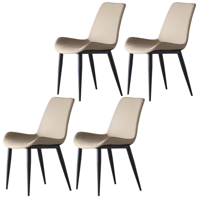 Leather Contemporary Restaurant Side Chair Parsons Matte Finish Dining Chair Khaki 4 Piece Set Clearhalo ' kitchen&dining_furn' 'Dining Chairs' 'Dining Tables & Seating' 'dining_chair' 'furn' 'furn_dining_chair' 'Furniture' 'furniture_dining_chair' 'Kitchen & Dining Furniture' 'kitchen' 3825986