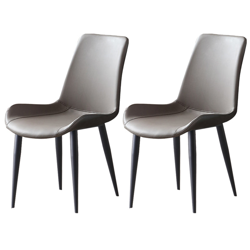 Leather Contemporary Restaurant Side Chair Parsons Matte Finish Dining Chair Grey 2 Piece Set Clearhalo ' kitchen&dining_furn' 'Dining Chairs' 'Dining Tables & Seating' 'dining_chair' 'furn' 'furn_dining_chair' 'Furniture' 'furniture_dining_chair' 'Kitchen & Dining Furniture' 'kitchen' 3825988
