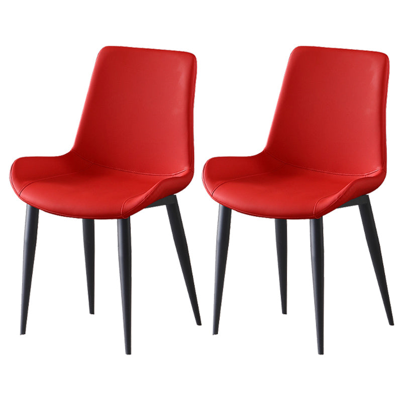 Leather Contemporary Restaurant Side Chair Parsons Matte Finish Dining Chair Red 2 Piece Set Clearhalo ' kitchen&dining_furn' 'Dining Chairs' 'Dining Tables & Seating' 'dining_chair' 'furn' 'furn_dining_chair' 'Furniture' 'furniture_dining_chair' 'Kitchen & Dining Furniture' 'kitchen' 3825991