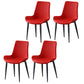 Leather Contemporary Restaurant Side Chair Parsons Matte Finish Dining Chair Red 4 Piece Set Clearhalo ' kitchen&dining_furn' 'Dining Chairs' 'Dining Tables & Seating' 'dining_chair' 'furn' 'furn_dining_chair' 'Furniture' 'furniture_dining_chair' 'Kitchen & Dining Furniture' 'kitchen' 3825992