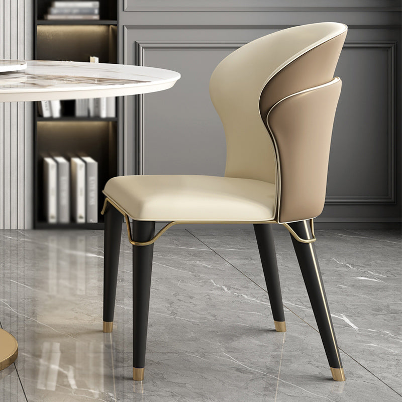 Minimalist Style Leather Dining Side Chairs Wingback Armless Chairs for Home Use Clearhalo ' kitchen&dining_furn' 'Dining Chairs' 'Dining Tables & Seating' 'dining_chair' 'furn' 'furn_dining_chair' 'Furniture' 'furniture_dining_chair' 'Kitchen & Dining Furniture' 'kitchen' 3825997