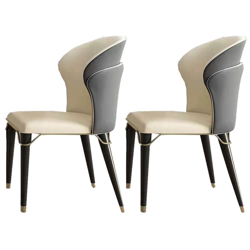 Minimalist Style Leather Dining Side Chairs Wingback Armless Chairs for Home Use Grey 2 Piece Set Clearhalo ' kitchen&dining_furn' 'Dining Chairs' 'Dining Tables & Seating' 'dining_chair' 'furn' 'furn_dining_chair' 'Furniture' 'furniture_dining_chair' 'Kitchen & Dining Furniture' 'kitchen' 3826003