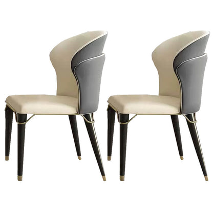 Minimalist Style Leather Dining Side Chairs Wingback Armless Chairs for Home Use Grey 2 Piece Set Clearhalo ' kitchen&dining_furn' 'Dining Chairs' 'Dining Tables & Seating' 'dining_chair' 'furn' 'furn_dining_chair' 'Furniture' 'furniture_dining_chair' 'Kitchen & Dining Furniture' 'kitchen' 3826003