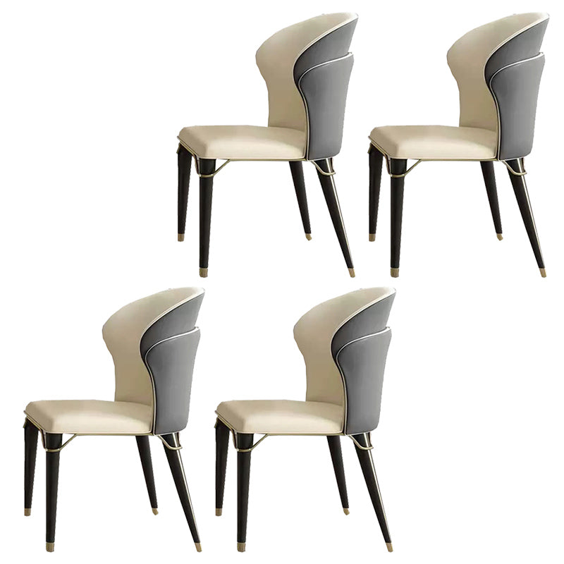Minimalist Style Leather Dining Side Chairs Wingback Armless Chairs for Home Use Grey 4 Piece Set Clearhalo ' kitchen&dining_furn' 'Dining Chairs' 'Dining Tables & Seating' 'dining_chair' 'furn' 'furn_dining_chair' 'Furniture' 'furniture_dining_chair' 'Kitchen & Dining Furniture' 'kitchen' 3826006