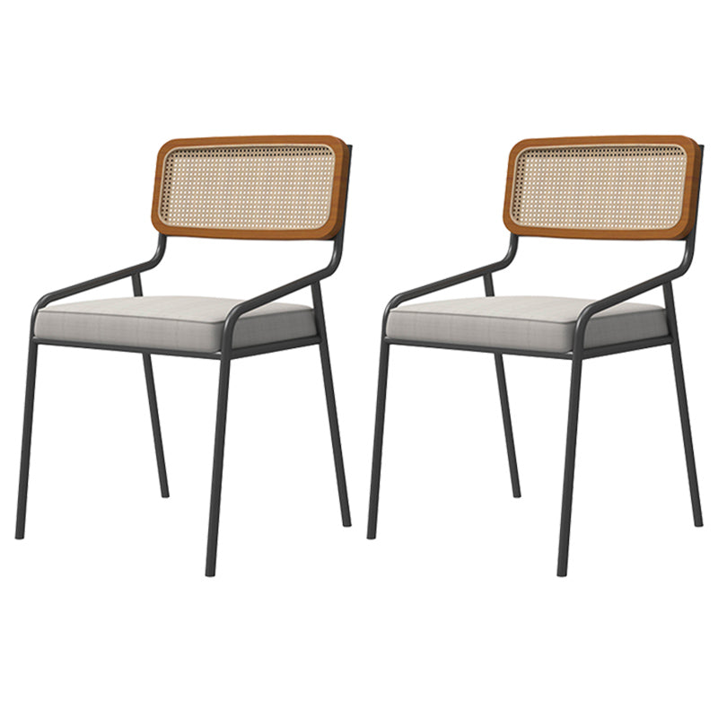 Industrial Style Linen Fabric Dining Chairs Open Back Dining Side Chairs Grey 2 Piece Set Clearhalo ' kitchen&dining_furn' 'Dining Chairs' 'Dining Tables & Seating' 'dining_chair' 'furn' 'furn_dining_chair' 'Furniture' 'furniture_dining_chair' 'Kitchen & Dining Furniture' 'kitchen' 3826019