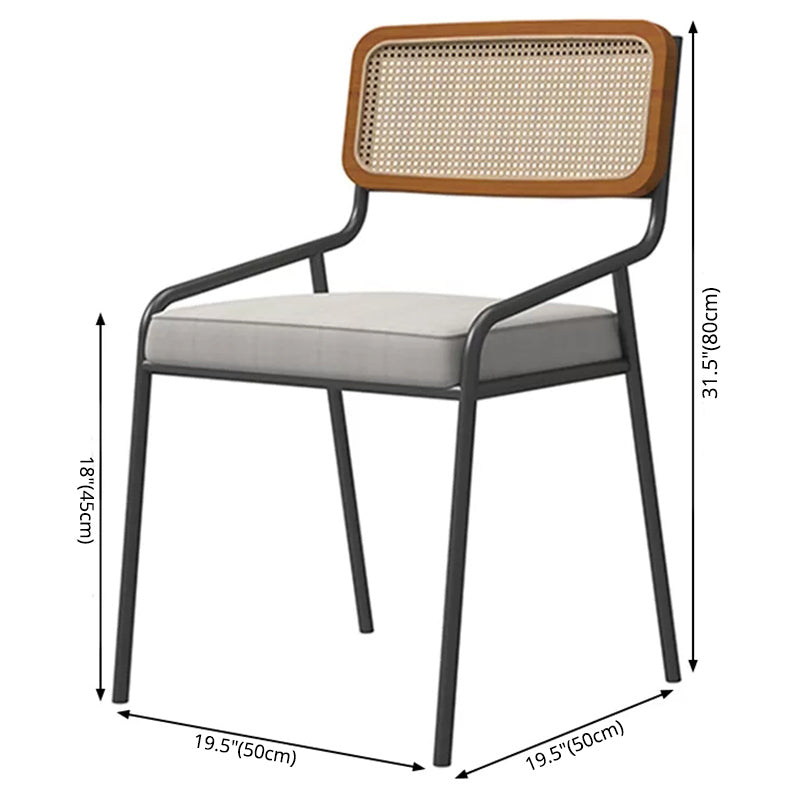 Industrial Style Linen Fabric Dining Chairs Open Back Dining Side Chairs Clearhalo ' kitchen&dining_furn' 'Dining Chairs' 'Dining Tables & Seating' 'dining_chair' 'furn' 'furn_dining_chair' 'Furniture' 'furniture_dining_chair' 'Kitchen & Dining Furniture' 'kitchen' 3826033