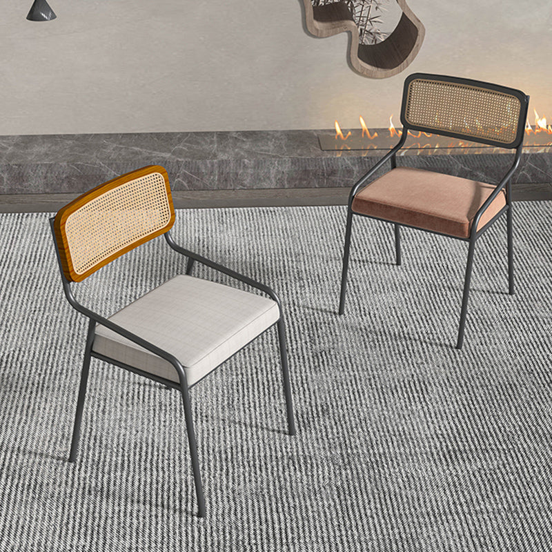 Industrial Style Linen Fabric Dining Chairs Open Back Dining Side Chairs Clearhalo ' kitchen&dining_furn' 'Dining Chairs' 'Dining Tables & Seating' 'dining_chair' 'furn' 'furn_dining_chair' 'Furniture' 'furniture_dining_chair' 'Kitchen & Dining Furniture' 'kitchen' 3826035