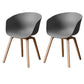 Contemporary Style Plastic Dining Room Chair Kitchen Arm Chair with Wooden Legs Grey Natural Wood Set of 2 Clearhalo ' kitchen&dining_furn' 'Dining Chairs' 'Dining Tables & Seating' 'dining_chair' 'Furniture' 'furniture_dining_chair' 'Kitchen & Dining Furniture' 'kitchen' 3826038