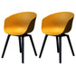 Contemporary Style Plastic Dining Room Chair Kitchen Arm Chair with Wooden Legs Yellow Black Set of 2 Clearhalo ' kitchen&dining_furn' 'Dining Chairs' 'Dining Tables & Seating' 'dining_chair' 'Furniture' 'furniture_dining_chair' 'Kitchen & Dining Furniture' 'kitchen' 3826050