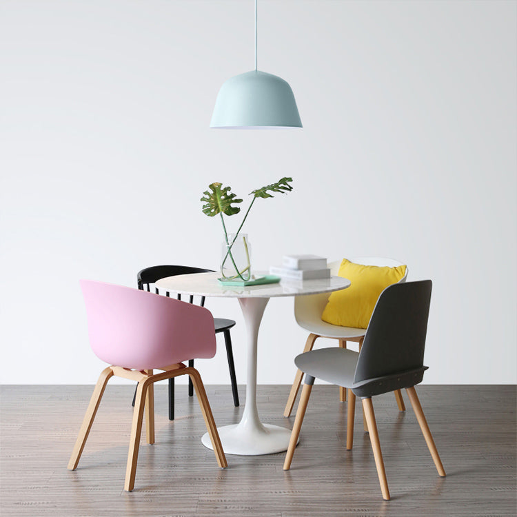 Contemporary Style Plastic Dining Room Chair Kitchen Arm Chair with Wooden Legs Clearhalo ' kitchen&dining_furn' 'Dining Chairs' 'Dining Tables & Seating' 'dining_chair' 'Furniture' 'furniture_dining_chair' 'Kitchen & Dining Furniture' 'kitchen' 3826054