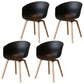 Contemporary Style Plastic Dining Room Chair Kitchen Arm Chair with Wooden Legs Black Natural Wood Set of 4 Clearhalo ' kitchen&dining_furn' 'Dining Chairs' 'Dining Tables & Seating' 'dining_chair' 'Furniture' 'furniture_dining_chair' 'Kitchen & Dining Furniture' 'kitchen' 3826058