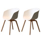 Contemporary Style Plastic Dining Room Chair Kitchen Arm Chair with Wooden Legs White Natural Wood Set of 2 Clearhalo ' kitchen&dining_furn' 'Dining Chairs' 'Dining Tables & Seating' 'dining_chair' 'Furniture' 'furniture_dining_chair' 'Kitchen & Dining Furniture' 'kitchen' 3826060