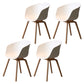 Contemporary Style Plastic Dining Room Chair Kitchen Arm Chair with Wooden Legs White Natural Wood Set of 4 Clearhalo ' kitchen&dining_furn' 'Dining Chairs' 'Dining Tables & Seating' 'dining_chair' 'Furniture' 'furniture_dining_chair' 'Kitchen & Dining Furniture' 'kitchen' 3826061