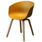 Contemporary Style Plastic Dining Room Chair Kitchen Arm Chair with Wooden Legs Yellow Natural Wood 1 Piece Clearhalo ' kitchen&dining_furn' 'Dining Chairs' 'Dining Tables & Seating' 'dining_chair' 'Furniture' 'furniture_dining_chair' 'Kitchen & Dining Furniture' 'kitchen' 3826068