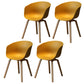 Contemporary Style Plastic Dining Room Chair Kitchen Arm Chair with Wooden Legs Yellow Natural Wood Set of 4 Clearhalo ' kitchen&dining_furn' 'Dining Chairs' 'Dining Tables & Seating' 'dining_chair' 'Furniture' 'furniture_dining_chair' 'Kitchen & Dining Furniture' 'kitchen' 3826070