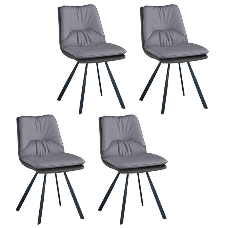 PU Leather Contemporary Restaurant Side Chair Parsons Matte Finish Dining Chair Grey 4 Piece Set Clearhalo ' kitchen&dining_furn' 'Dining Chairs' 'Dining Tables & Seating' 'dining_chair' 'furn' 'furn_dining_chair' 'Furniture' 'furniture_dining_chair' 'Kitchen & Dining Furniture' 'kitchen' 3826072