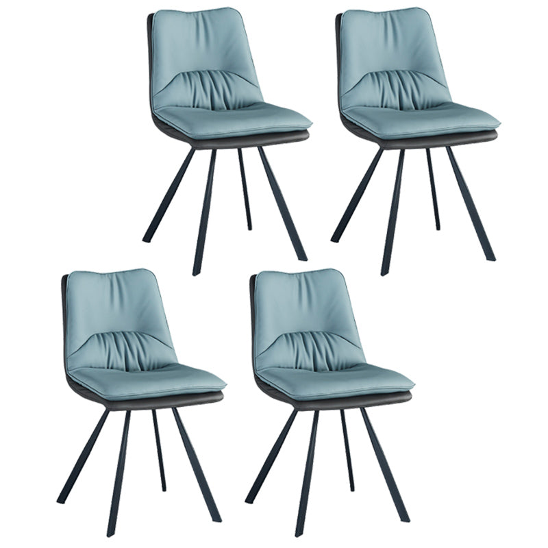 PU Leather Contemporary Restaurant Side Chair Parsons Matte Finish Dining Chair Blue 4 Piece Set Clearhalo ' kitchen&dining_furn' 'Dining Chairs' 'Dining Tables & Seating' 'dining_chair' 'furn' 'furn_dining_chair' 'Furniture' 'furniture_dining_chair' 'Kitchen & Dining Furniture' 'kitchen' 3826083