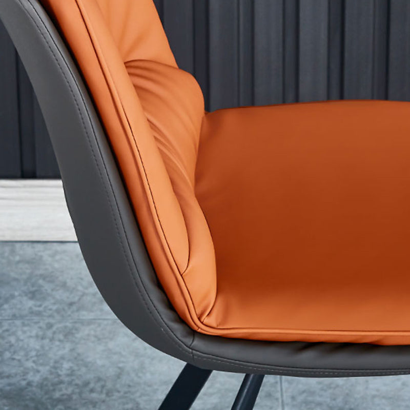 PU Leather Contemporary Restaurant Side Chair Parsons Matte Finish Dining Chair Clearhalo ' kitchen&dining_furn' 'Dining Chairs' 'Dining Tables & Seating' 'dining_chair' 'furn' 'furn_dining_chair' 'Furniture' 'furniture_dining_chair' 'Kitchen & Dining Furniture' 'kitchen' 3826084