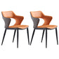 Contemporary Style Metal Dining Chairs Open Back Side Chairs for Kitchen Orange 2 Piece Set Clearhalo ' kitchen&dining_furn' 'Dining Chairs' 'Dining Tables & Seating' 'dining_chair' 'furn' 'furn_dining_chair' 'Furniture' 'furniture_dining_chair' 'Kitchen & Dining Furniture' 'kitchen' 3826096