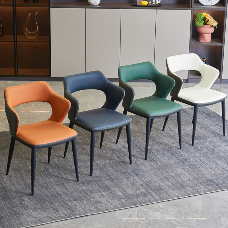 Contemporary Style Metal Dining Chairs Open Back Side Chairs for Kitchen Clearhalo ' kitchen&dining_furn' 'Dining Chairs' 'Dining Tables & Seating' 'dining_chair' 'furn' 'furn_dining_chair' 'Furniture' 'furniture_dining_chair' 'Kitchen & Dining Furniture' 'kitchen' 3826097