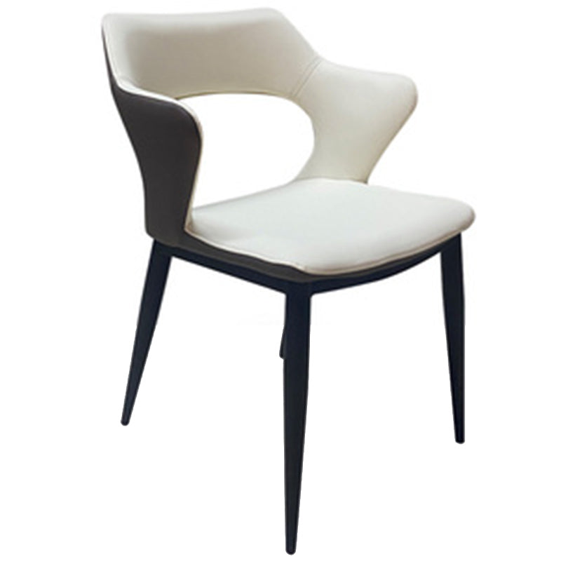 Contemporary Style Metal Dining Chairs Open Back Side Chairs for Kitchen White 1 Piece Clearhalo ' kitchen&dining_furn' 'Dining Chairs' 'Dining Tables & Seating' 'dining_chair' 'furn' 'furn_dining_chair' 'Furniture' 'furniture_dining_chair' 'Kitchen & Dining Furniture' 'kitchen' 3826100