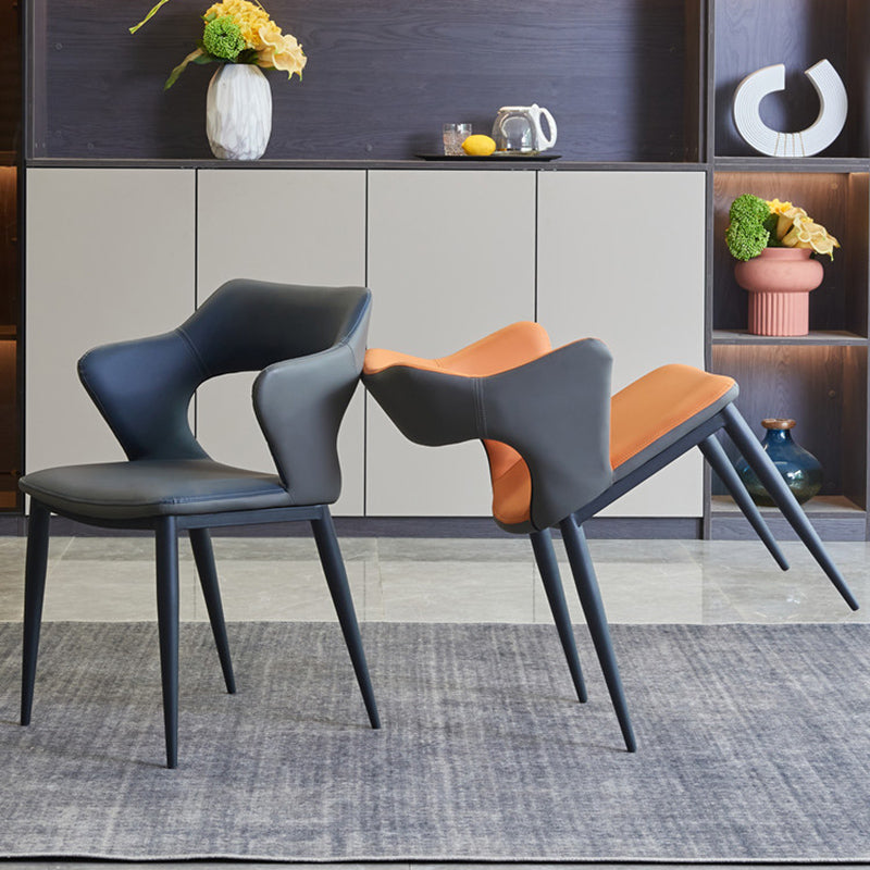 Contemporary Style Metal Dining Chairs Open Back Side Chairs for Kitchen Clearhalo ' kitchen&dining_furn' 'Dining Chairs' 'Dining Tables & Seating' 'dining_chair' 'furn' 'furn_dining_chair' 'Furniture' 'furniture_dining_chair' 'Kitchen & Dining Furniture' 'kitchen' 3826101