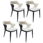 Contemporary Style Metal Dining Chairs Open Back Side Chairs for Kitchen White 4 Piece Set Clearhalo ' kitchen&dining_furn' 'Dining Chairs' 'Dining Tables & Seating' 'dining_chair' 'furn' 'furn_dining_chair' 'Furniture' 'furniture_dining_chair' 'Kitchen & Dining Furniture' 'kitchen' 3826105