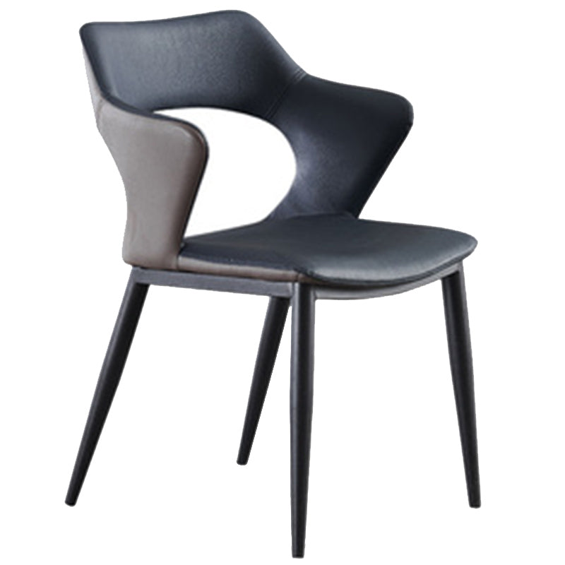 Contemporary Style Metal Dining Chairs Open Back Side Chairs for Kitchen Navy Blue 1 Piece Clearhalo ' kitchen&dining_furn' 'Dining Chairs' 'Dining Tables & Seating' 'dining_chair' 'furn' 'furn_dining_chair' 'Furniture' 'furniture_dining_chair' 'Kitchen & Dining Furniture' 'kitchen' 3826107