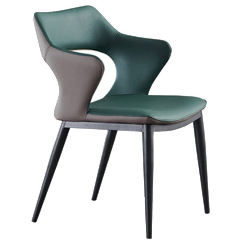 Contemporary Style Metal Dining Chairs Open Back Side Chairs for Kitchen Green 1 Piece Clearhalo ' kitchen&dining_furn' 'Dining Chairs' 'Dining Tables & Seating' 'dining_chair' 'furn' 'furn_dining_chair' 'Furniture' 'furniture_dining_chair' 'Kitchen & Dining Furniture' 'kitchen' 3826113