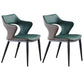 Contemporary Style Metal Dining Chairs Open Back Side Chairs for Kitchen Green 2 Piece Set Clearhalo ' kitchen&dining_furn' 'Dining Chairs' 'Dining Tables & Seating' 'dining_chair' 'furn' 'furn_dining_chair' 'Furniture' 'furniture_dining_chair' 'Kitchen & Dining Furniture' 'kitchen' 3826114