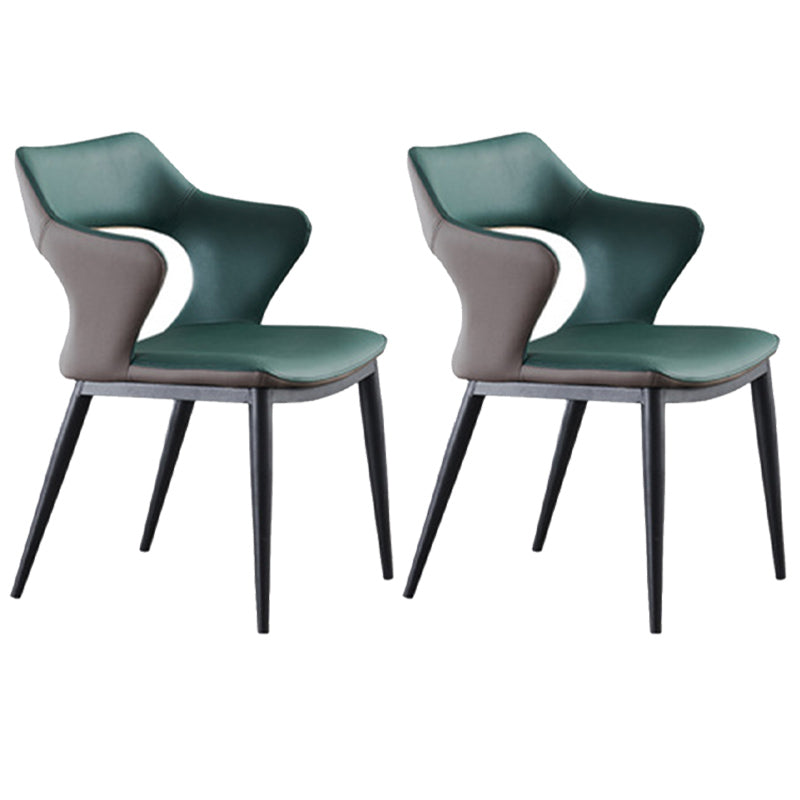 Contemporary Style Metal Dining Chairs Open Back Side Chairs for Kitchen Green 2 Piece Set Clearhalo ' kitchen&dining_furn' 'Dining Chairs' 'Dining Tables & Seating' 'dining_chair' 'furn' 'furn_dining_chair' 'Furniture' 'furniture_dining_chair' 'Kitchen & Dining Furniture' 'kitchen' 3826114