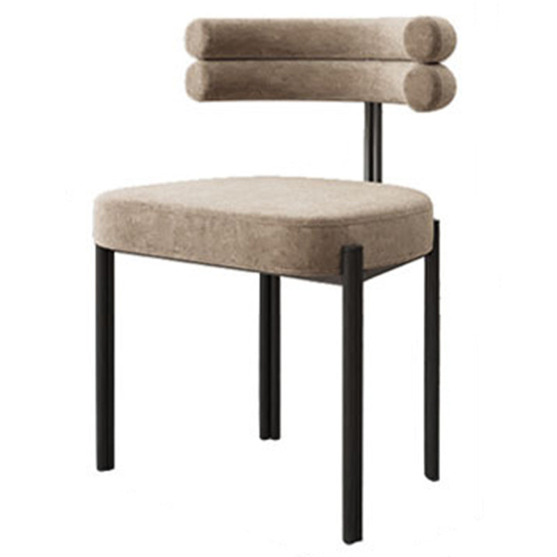 Scandinavian Style Upholstered Side Chairs Open Back Dining Side Armless Chair Khaki 1 Piece Clearhalo ' kitchen&dining_furn' 'Dining Chairs' 'Dining Tables & Seating' 'dining_chair' 'furn' 'furn_dining_chair' 'Furniture' 'furniture_dining_chair' 'Kitchen & Dining Furniture' 'kitchen' 3826117