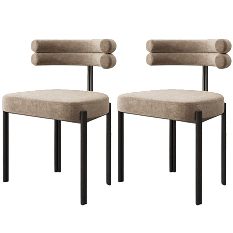 Scandinavian Style Upholstered Side Chairs Open Back Dining Side Armless Chair Khaki 2 Piece Set Clearhalo ' kitchen&dining_furn' 'Dining Chairs' 'Dining Tables & Seating' 'dining_chair' 'furn' 'furn_dining_chair' 'Furniture' 'furniture_dining_chair' 'Kitchen & Dining Furniture' 'kitchen' 3826119