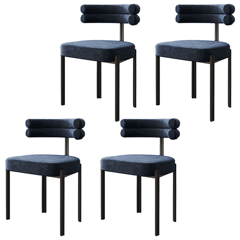 Scandinavian Style Upholstered Side Chairs Open Back Dining Side Armless Chair Blue 4 Piece Set Clearhalo ' kitchen&dining_furn' 'Dining Chairs' 'Dining Tables & Seating' 'dining_chair' 'furn' 'furn_dining_chair' 'Furniture' 'furniture_dining_chair' 'Kitchen & Dining Furniture' 'kitchen' 3826126